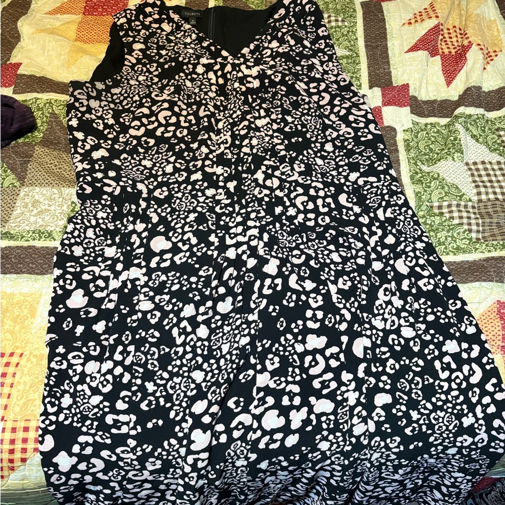 Talbots Black and White Spaghetti Strap Sundress